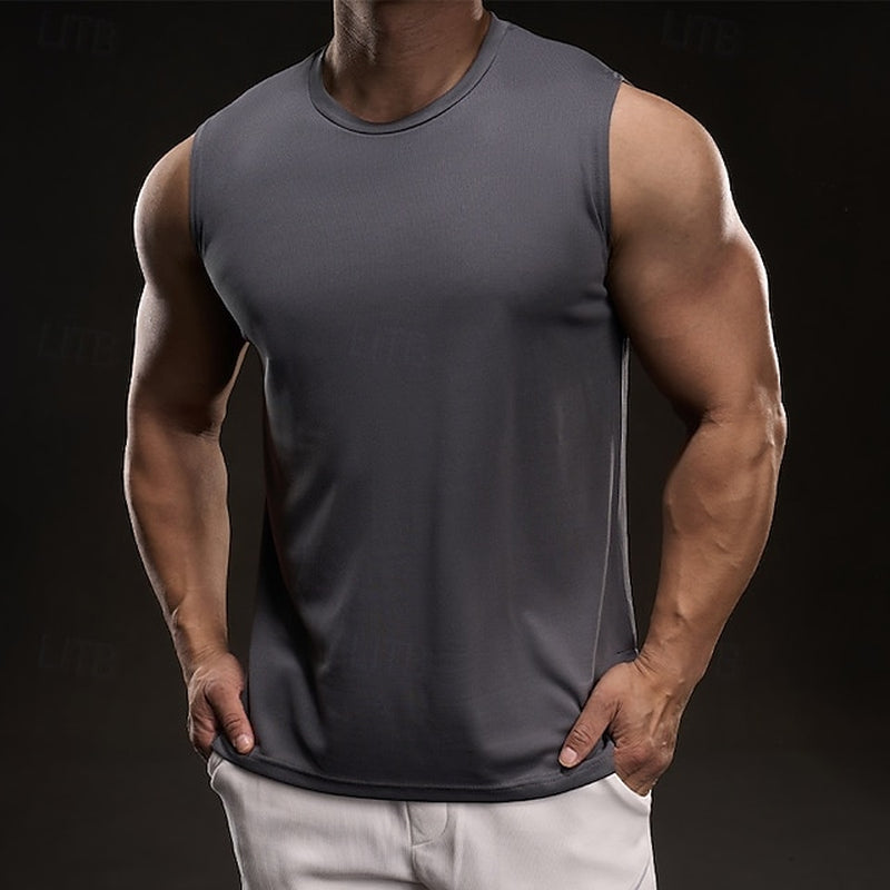 Men'S Tank Top Vest Top Undershirt Sleeveless Shirt Sleeveless Crewneck Summer Plain Fashion Designer Vacation Street Going Out White Light Green Pink Top Tee for Men